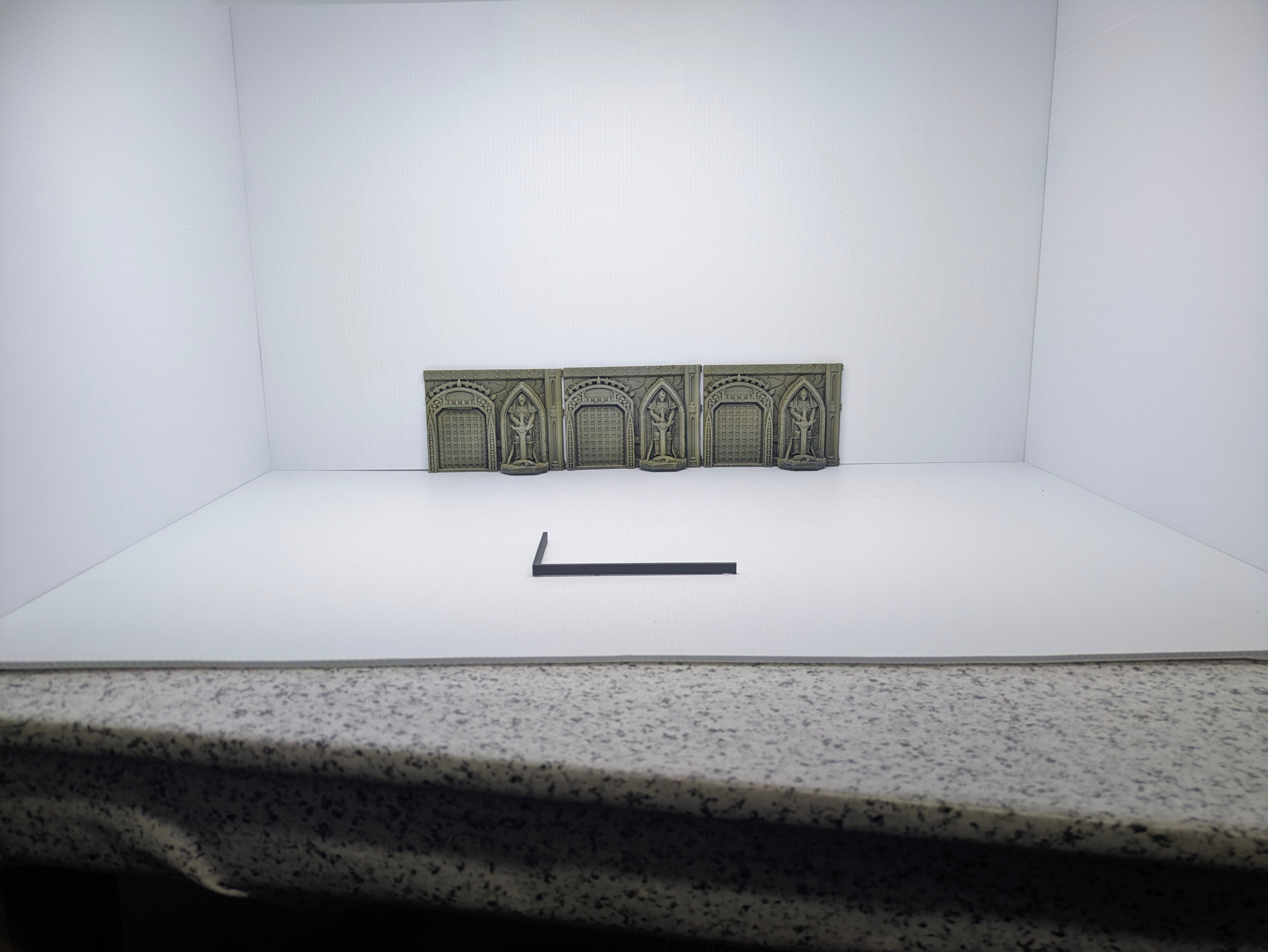 Decorative headboard with carvings on a white background